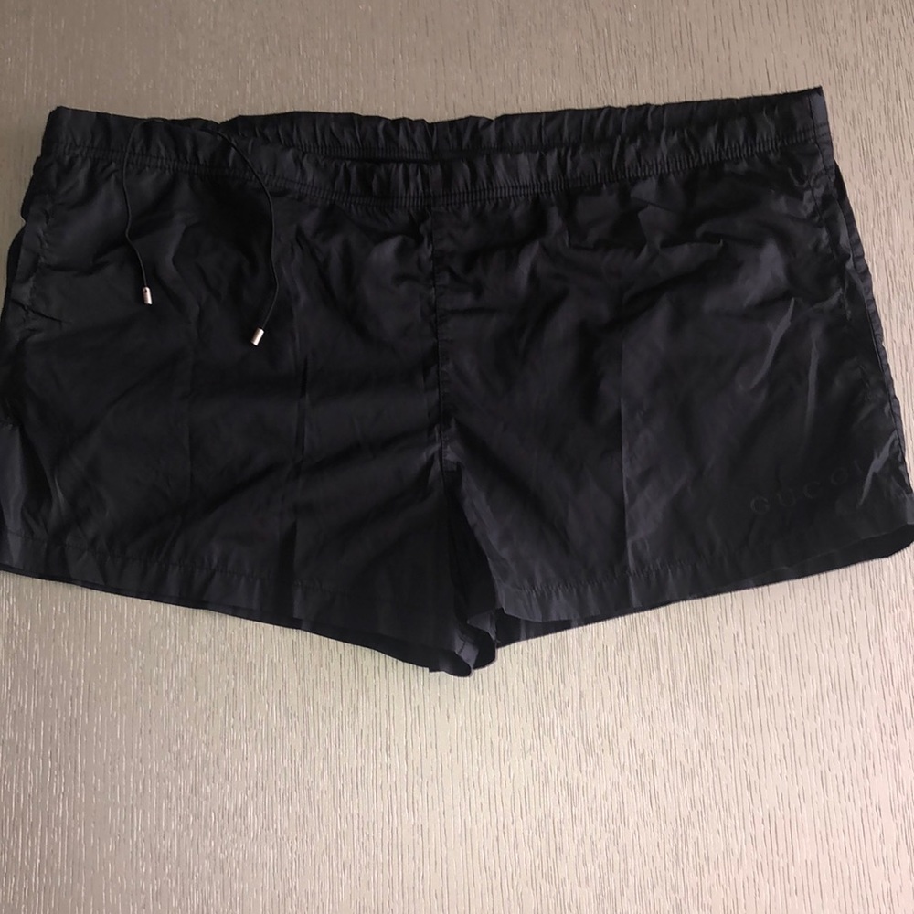 Gucci Men's Black Swim Shorts with Drawstring